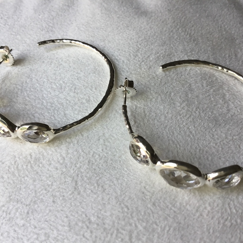 Ippolita 925 Silver and Quartz Hoop Earrings